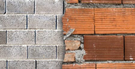 bloco de concreto e bloco de ceramica